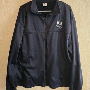 USA‎ Olympic Committee 3XL Blue Full Zip Jacket Fleece Lined Made in USA 374
